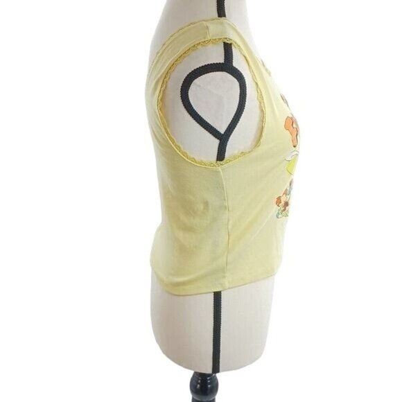 The Flintstones Graphic Tank Top Womens Size L Yellow Vintage Cartoon Y2K Tee - Picture 5 of 7